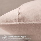 MIULEE Decorative Linen Pillow Covers 20x20 Inch Light Pink ​Boho Farmhouse​ - Image 3