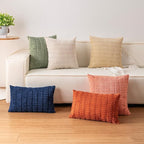 Pack of 2 Corduroy Decorative Throw Pillow Covers 24x24 InchSoft Striped Pillow - Image 4
