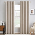 MIULEE 90 Inches Linen Textured Curtains by MIULEE