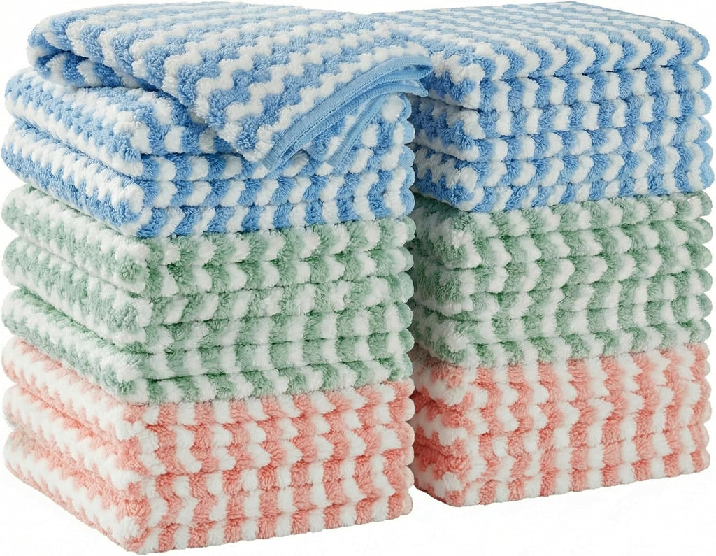 JOYMOOP Microfiber Cleaning Cloth, 18 Piece Set, Small, Multi Color