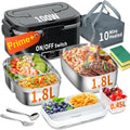 IFENROL Electric Lunch Box for Adults, 100W Heated Lunch Box 1.8L Black