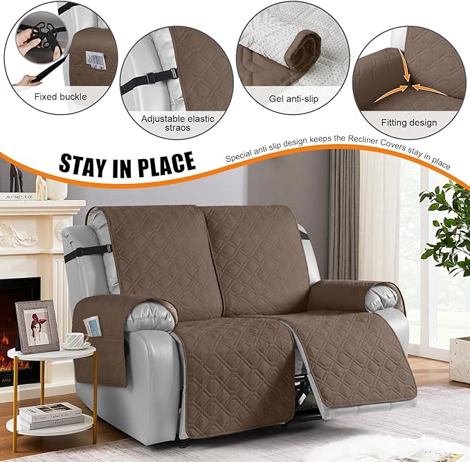 VANSOFY Waterproof Recliner Couch Covers, Sofa Covers 1-Piece Washable - Image 2