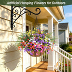 24PCS Artificial Outdoor Flowers, UV Resistant Plastic Flowers