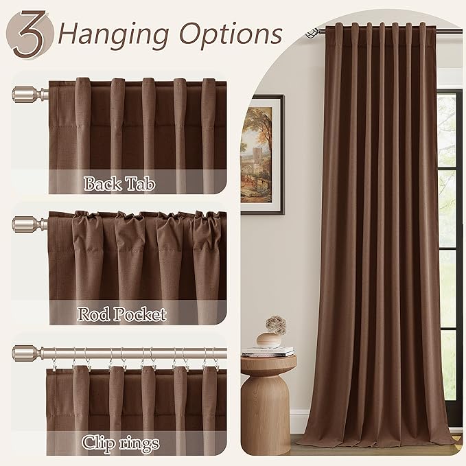 Guken 100% Blackout Curtains 90 Inch Length 2 Panels Set - Image 6