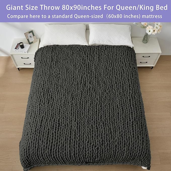 Bigacogo Chunky Knit Throw Blanket - Image 5