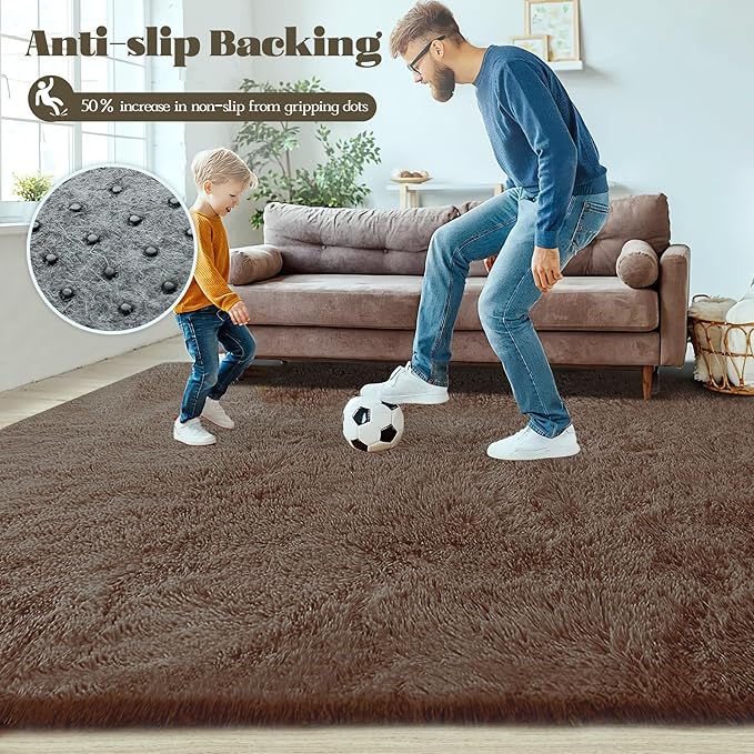 6x9 Area Rug for Living Room: Fluffy Shag Soft Washable Rugs Large Fuzzy Plush - Image 7