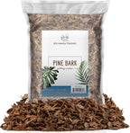 100% Natural Pine Bark Mulch Nuggets (8 Quarts), Small Mulch Chips for Indoor/Outdoor Container Gardening, Ideal for Soil Supplement, Houseplant Mulch