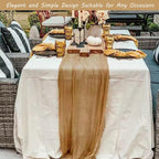 35x120 Inch Nude Cheesecloth Table Runner Neutral Boho Wedding Party Decor