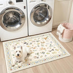 2x3 Dog Rugs for Entryway, Machine Washable Door Mat Animal Floral Small Area - Image 4