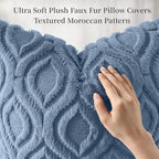 decorUhome Throw Pillow Covers 16x16 Inch Set of 2, Soft Plush Faux Wool Dusty - Image 6
