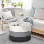 Extra Large Cotton Rope Basket, 22” X 22” X 14” Blanket Storage for Living Room, Soft Kids Dog Toy Bin Box, Woven Round Baskets for Organizing, Big XXL Blanket Pillow Holder Organizer