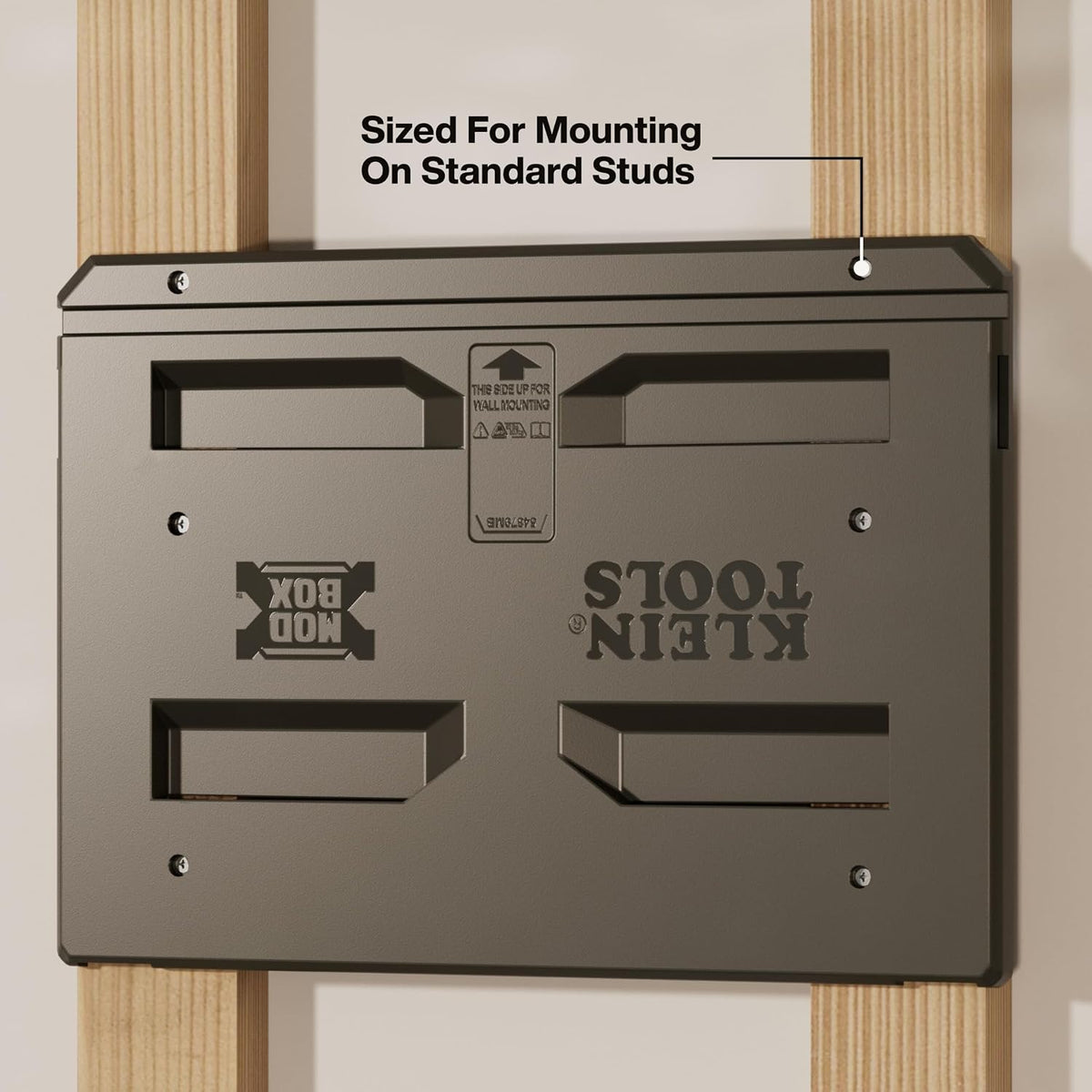 KLEIN TOOLS 54879MB MODbox Wall and Floor Mount, Modular Mounting Bracket Toolboxes, Compact and Full-Size Box Support, Vertical or Horizontal Installation, Durable Steel Organizer