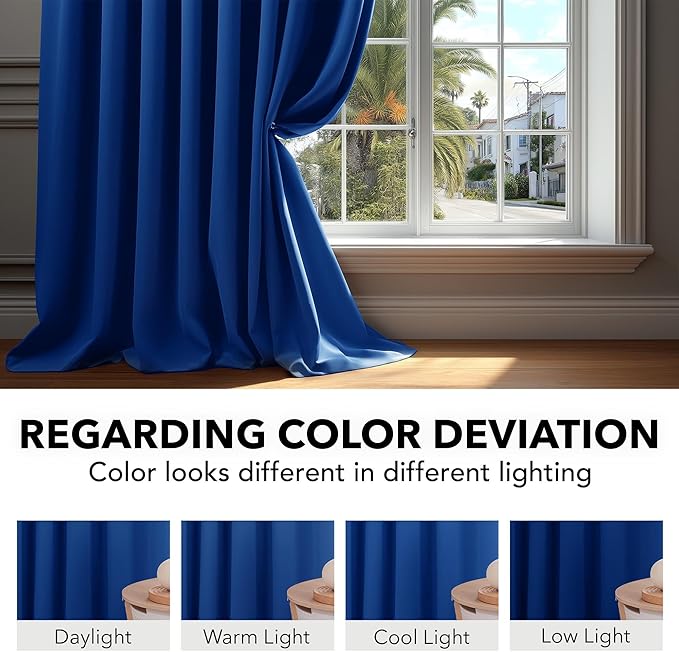 Deconovo Blackout Curtains for Kitchen Window Back Tab and Rod Pocket Curtains - Image 6
