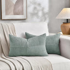 Fancy Homi 2 Packs Grey Blue Long Lumbar Decorative Throw Pillow Covers 12x24 - Image 5