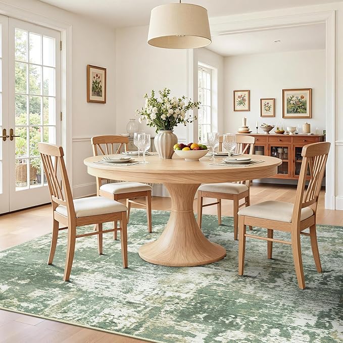 Washable Area Rugs 9'x12' Non-Slip Modern Abstract Soft - Image 4
