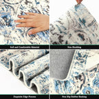 HEBE Hallway Runner Rug 2'x10' Washable Vintage Distressed Area Rugs Non Slip - Image 3