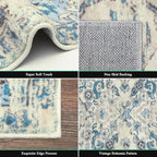 HEBE Hallway Runner Rug 2'x6' Washable Vintage Distressed Area Rugs Non Slip - Image 4