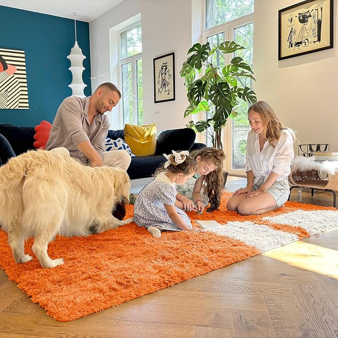 OLANLY 3x5 Machine Washable Small Bedside Rug, Soft Fluffy Shaggy Rugs - Image 7