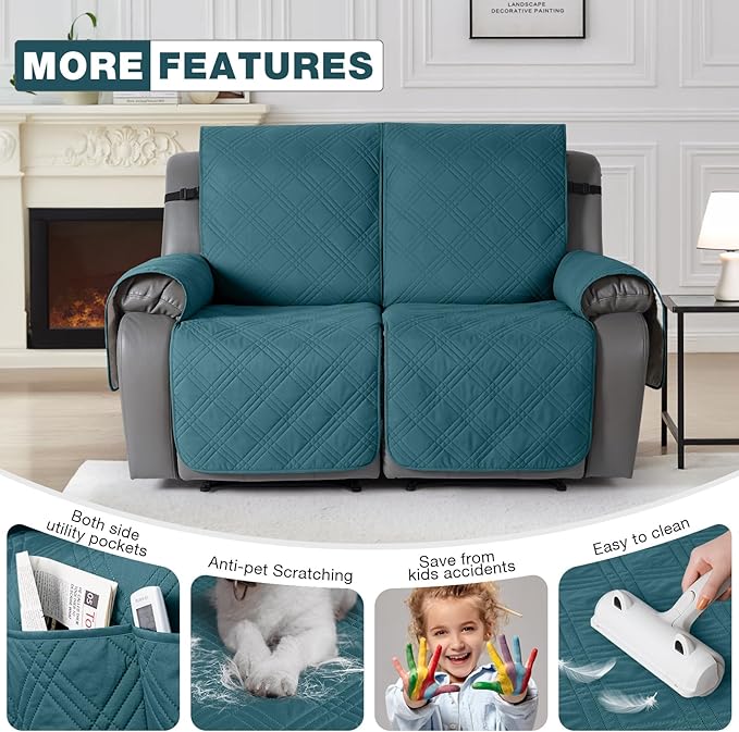 TAOCOCO 100% Waterproof Loveseat Recliner Covers 2 Seater, Split Loveseat Covers - Image 6
