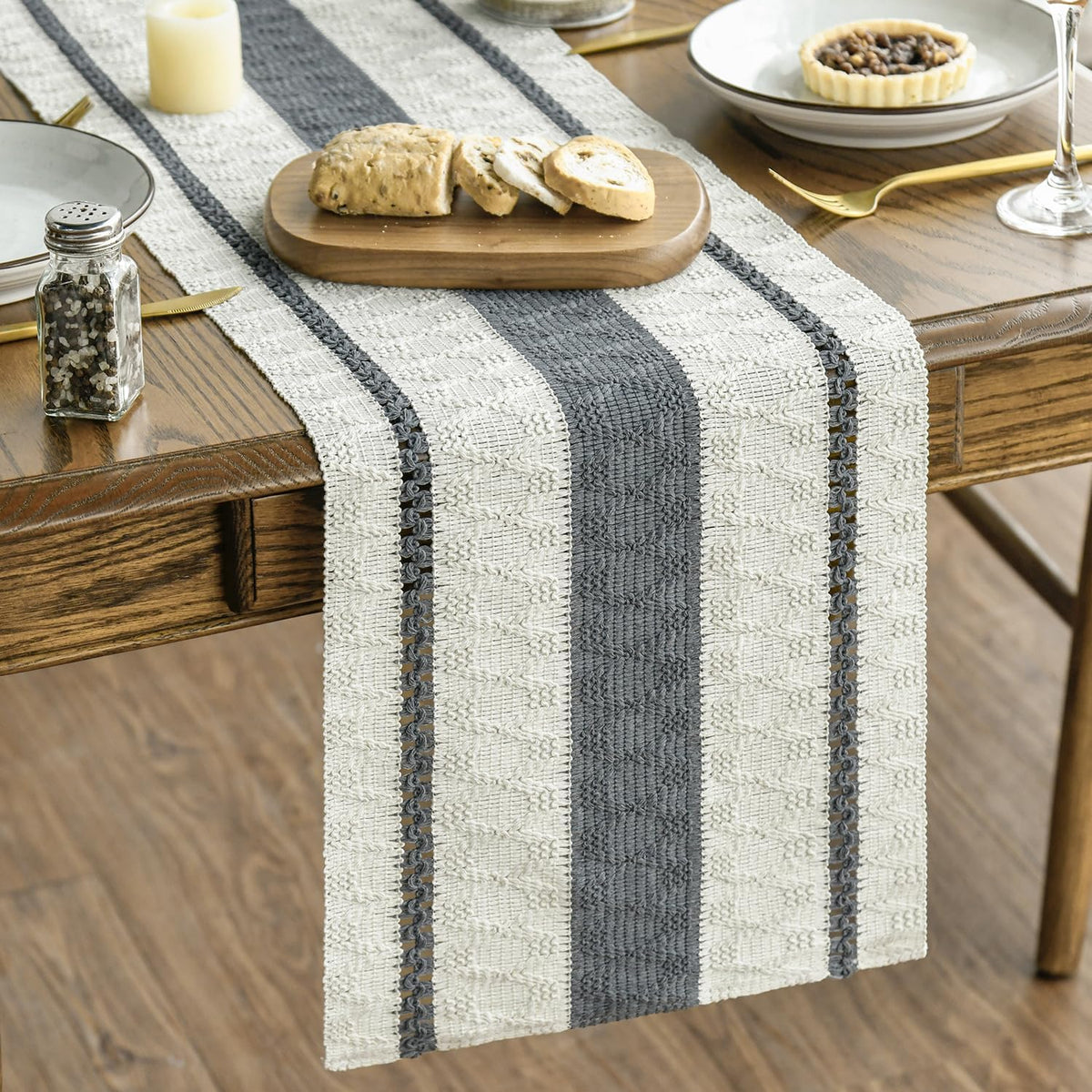 Artoid Mode Dark Green Rustic Woven Table Runner 12x72 Inch
