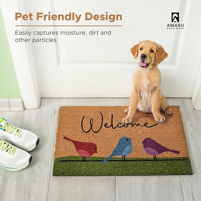 Colorful Birds - 24"x36" - Coir Door Mat - Welcome Mats - Image 7
