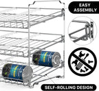 Simple Houseware 3-Tier Stackable Can Organizer Rack Hold 36 Cans, Chrome