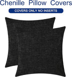 CaliTime Throw Pillow Covers Decorative 22 X 22 Inches Pack of 2 Cozy Chenille - Image 6