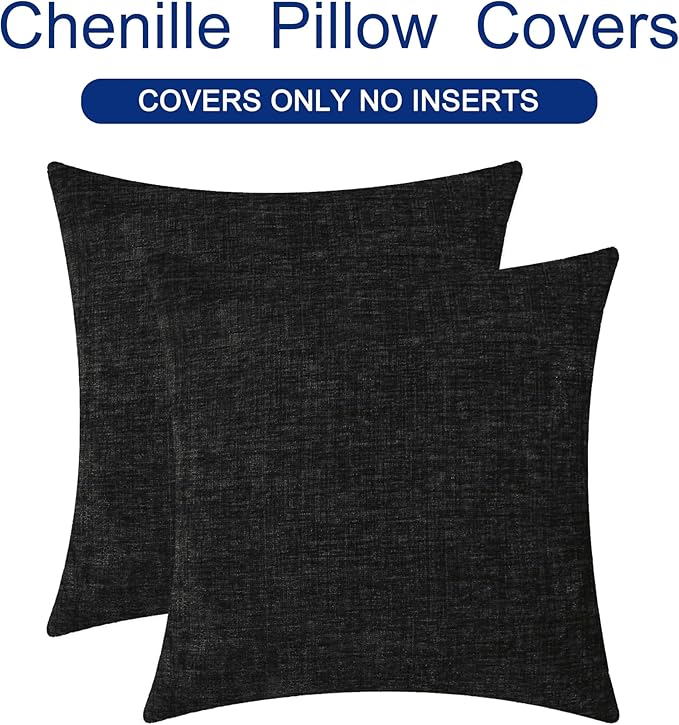 CaliTime Throw Pillow Covers Decorative 20 X 20 Inches Pack of 2 Cozy Chenille - Image 6