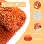 Orange Fluffy Round Rug, Soft Area Rugs - Image 3