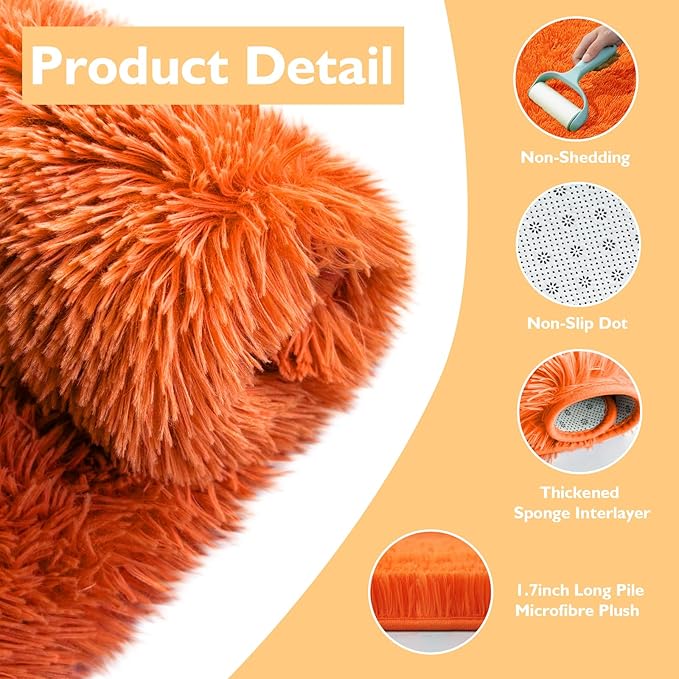 Shag Area Rug for Bedroom 5x8, Soft Fuzzy Rug Non-Shedding Indoor Plush Carpet - Image 3