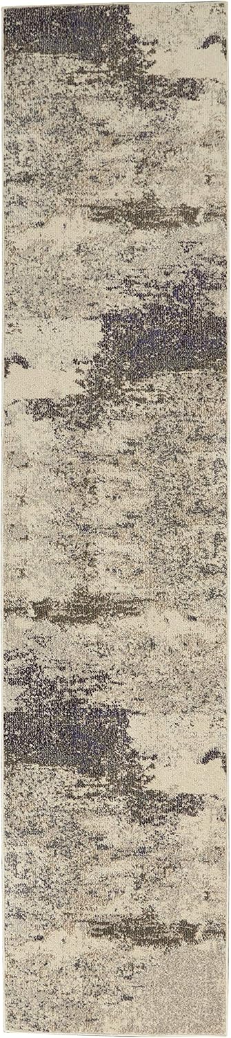 Nourison Home Celestial Ivory Grey 2' x 6' Area Rug - Easy Clean, Non Shedding, Bed Room, Living Room, Dining Room, Kitchen (6' Runner)