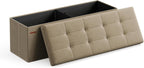 SONGMICS 43.3 Inches Folding Storage Ottoman Bench, Load 660 lb