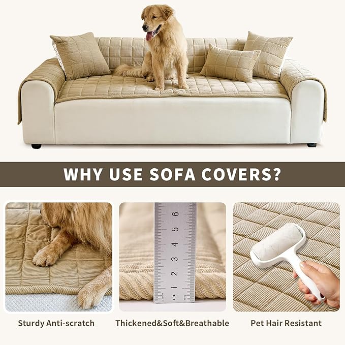 Couch Covers for Dogs Washable, Non Slip Couch Covers for Loveseat Sofa Pet - Image 5