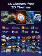 One Fire 3D Galaxy Projector, 65 Scenes HD Star Projector Bluetooth Speaker