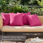 MIULEE Pack of 4 Decorative Outdoor Throw Pillow Covers Linen Waterproof Pillow - Image 2