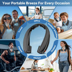 Portable Neck Fan, 6000mAh Rechargeable Personal Fan, 6 Speeds Hands Free Wearable Fan with 360° Surround Airflow, Ideal for Travel, Office, Sports, Home - Gifts for Men Women Dad Mom