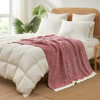 Snuggle Sac Red Throw Blanket for Couch, Super Soft Warm Christmas Red Blankets - Image 7