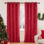 Deconovo Blackout Curtains, Christmas Red Curtain, Thermal Insulated by Deconovo