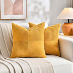 Fancy Homi 2 Packs Gold Yellow Decorative Throw Pillow Covers 22x22 Inch - Image 5