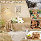 HANDONTIME Khaki Loveseat Covers Couch Cover - Image 4