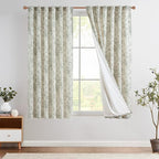 jinchan Linen Blend Floral Curtains by JINCHAN