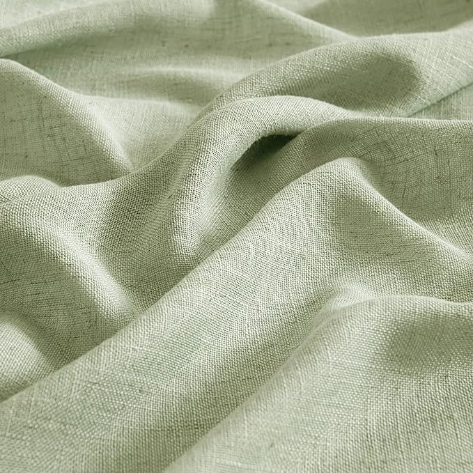 MIULEE Sage Green Kitchen Curtains 30 Inch Length 2 Panels, Soft Thick Linen - Image 6