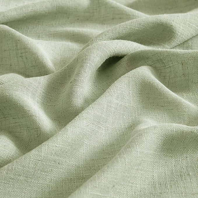 MIULEE Sage Green Kitchen Curtains 36 Inch Length 2 Panels, Soft Thick Linen - Image 6