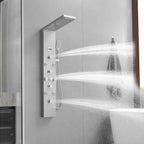 6 IN 1 Shower Panel Tower System Stainless Steel Wall Mounted