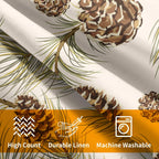 Winter Pine Cone Pillow Covers 18x18 Inch Set of 2 Christmas Theme Pinecone Plant Outdoor Throw Pillows Rustic Xmas Holiday Pillowcases for Couch Sofa Bed Home Decor