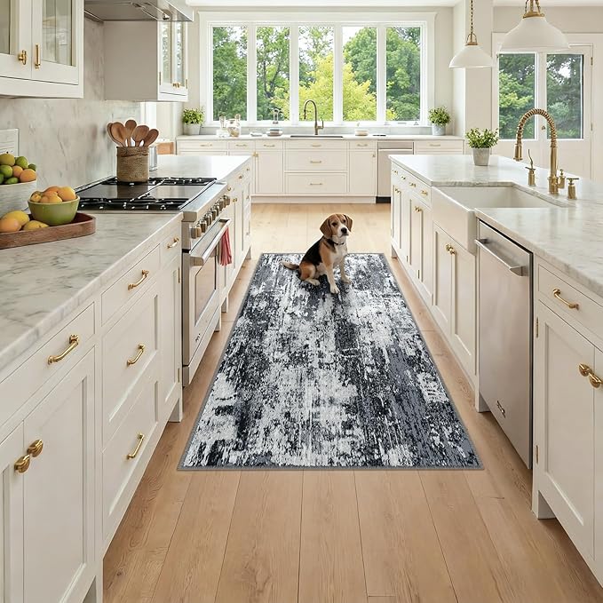 Washable Area Rugs 3x6 Non-Slip Modern Abstract Soft by RELEANY