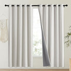 NICETOWN Snowbound Vintage Linen 100% Blackout Curtains - Image 2