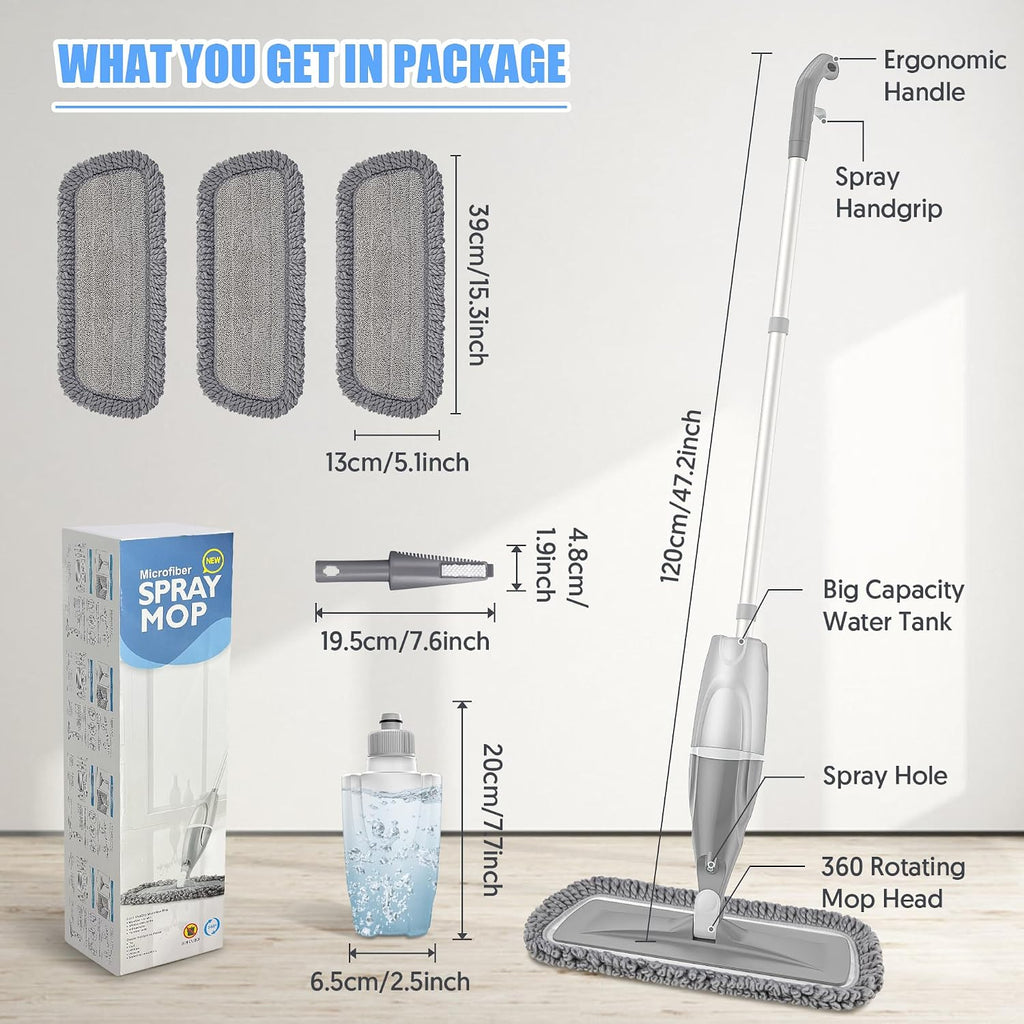Microfiber Spray Mops for Floors Cleaning: Wet Dust Mop Hardwood Floor Mop