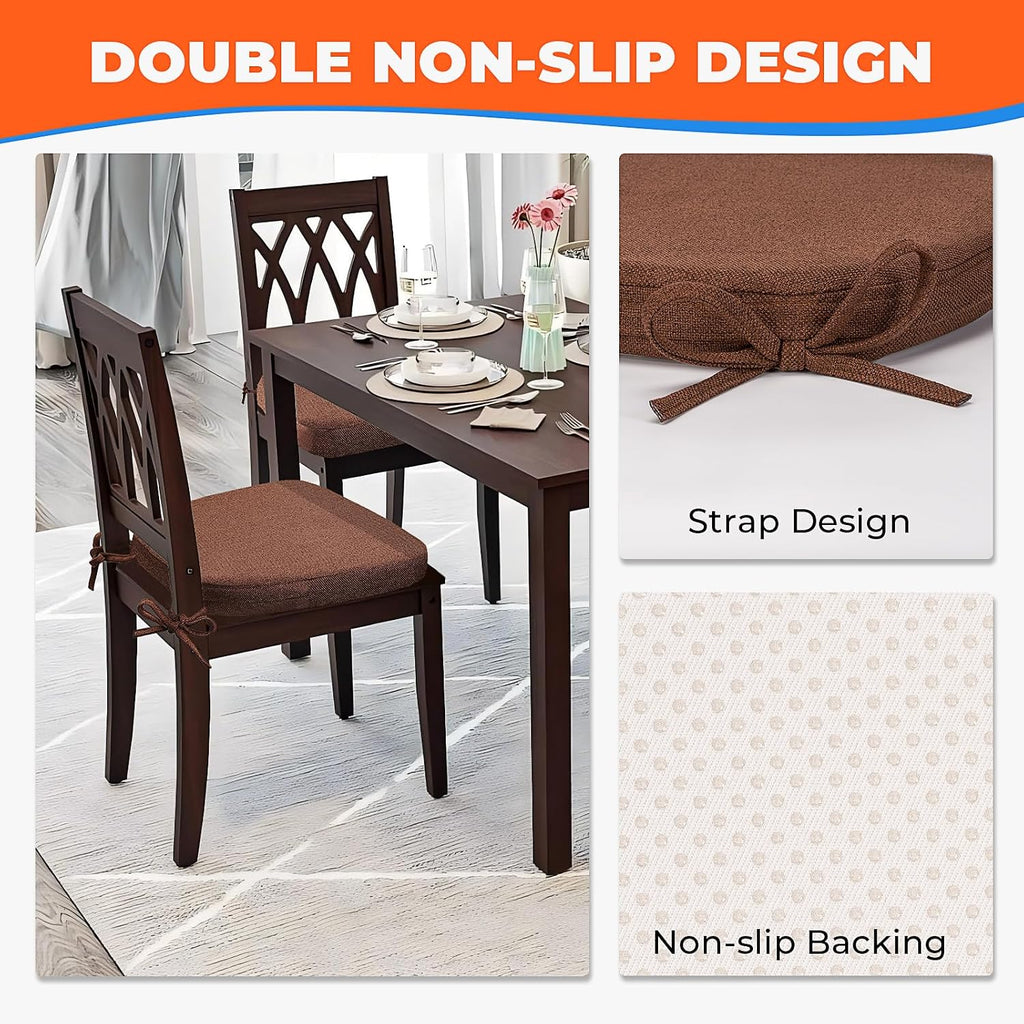 Sunsleek Chair Cushions for Dining Chairs D-Shaped Seat Cushions Chair Pads