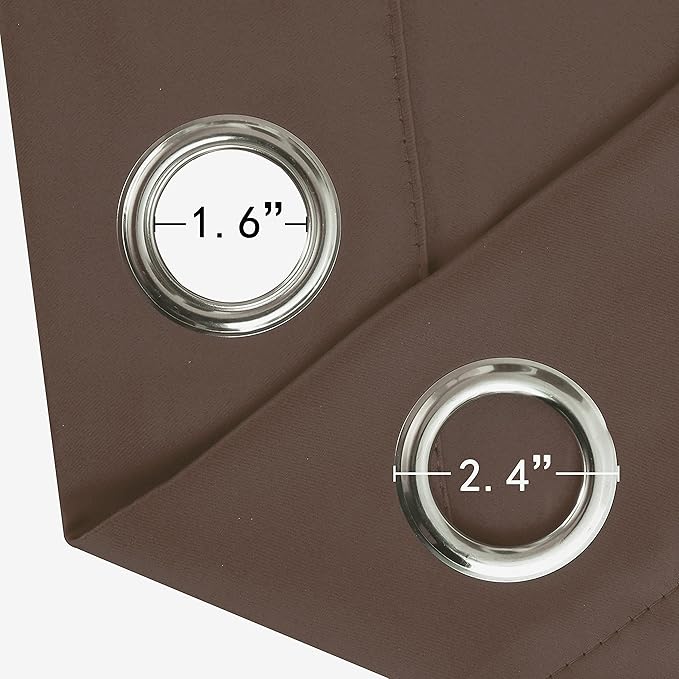 LEMOMO Chocolate Brown Blackout Curtains 52 x 63 Inch Length/Set of 2 Curtain - Image 5